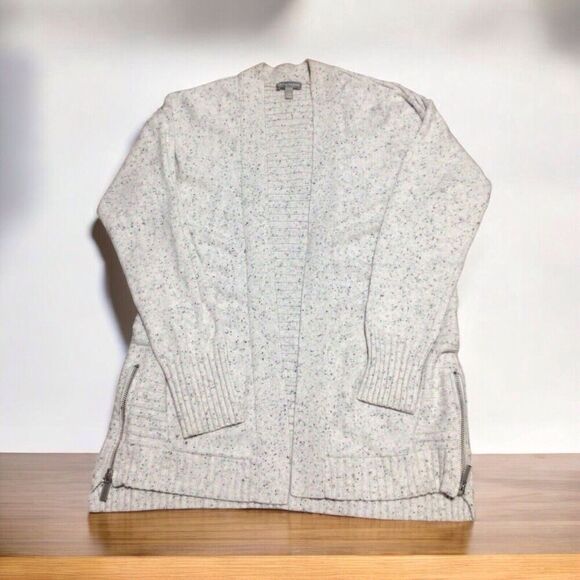 T By Talbots Womens XS Open Front Cardigan Sweater Ribbed Side Zippers Knit - Picture 1 of 12
